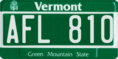 VT license plate AFL810