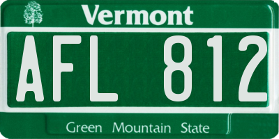 VT license plate AFL812