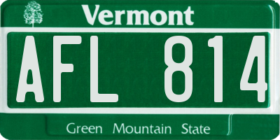 VT license plate AFL814