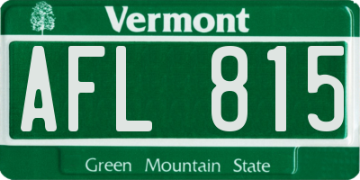 VT license plate AFL815