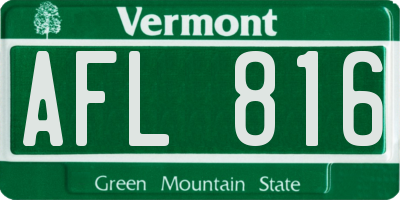 VT license plate AFL816