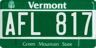 VT license plate AFL817
