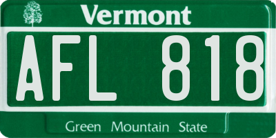 VT license plate AFL818