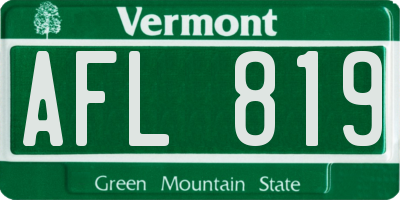 VT license plate AFL819