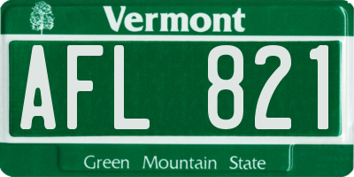 VT license plate AFL821
