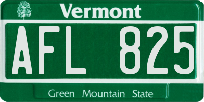 VT license plate AFL825