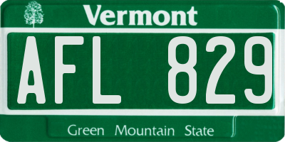 VT license plate AFL829