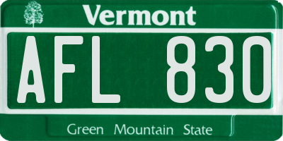 VT license plate AFL830