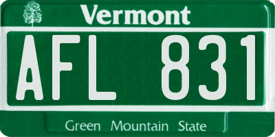 VT license plate AFL831