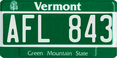 VT license plate AFL843