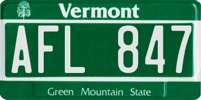 VT license plate AFL847