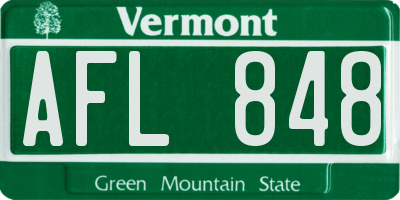 VT license plate AFL848