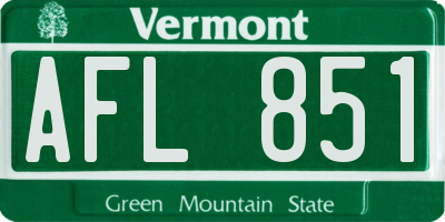 VT license plate AFL851