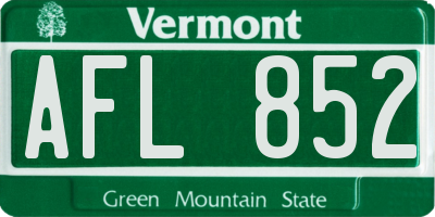 VT license plate AFL852