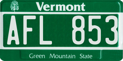 VT license plate AFL853