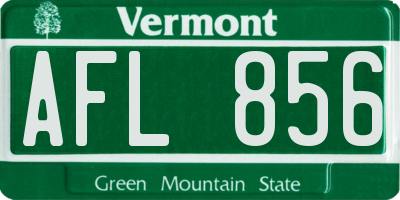 VT license plate AFL856
