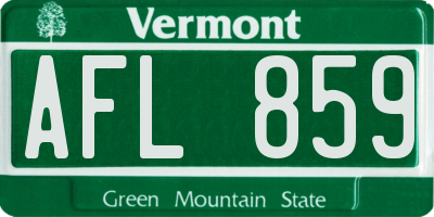 VT license plate AFL859