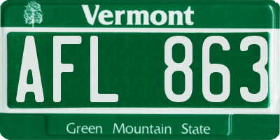 VT license plate AFL863