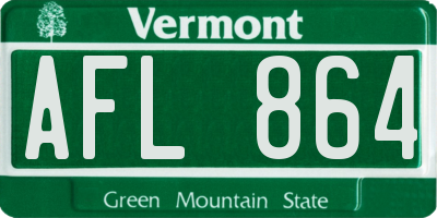 VT license plate AFL864