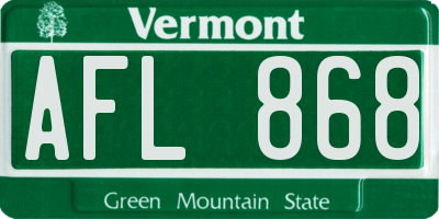 VT license plate AFL868