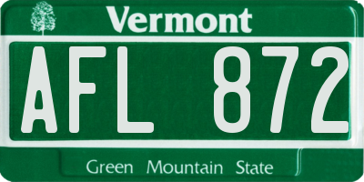 VT license plate AFL872