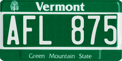 VT license plate AFL875