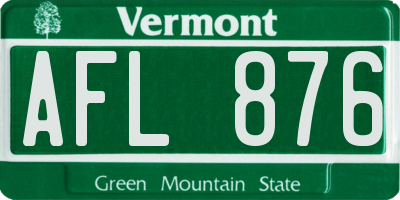 VT license plate AFL876