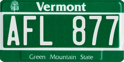 VT license plate AFL877