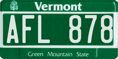 VT license plate AFL878