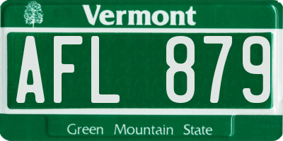 VT license plate AFL879
