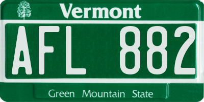 VT license plate AFL882