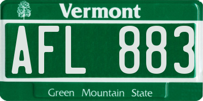 VT license plate AFL883