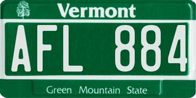 VT license plate AFL884