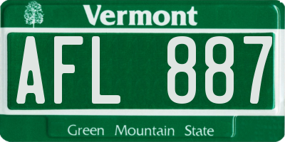 VT license plate AFL887