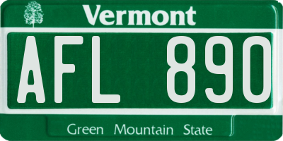 VT license plate AFL890