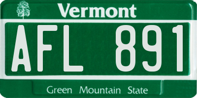 VT license plate AFL891