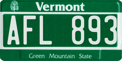 VT license plate AFL893
