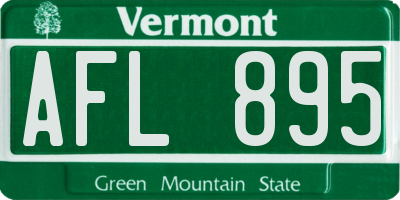 VT license plate AFL895