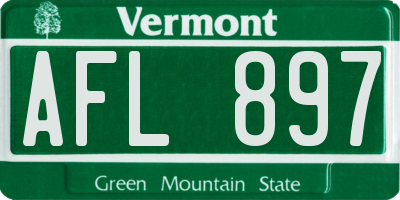 VT license plate AFL897