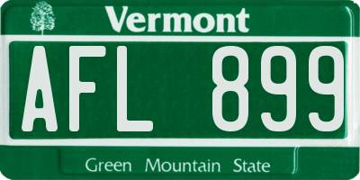 VT license plate AFL899