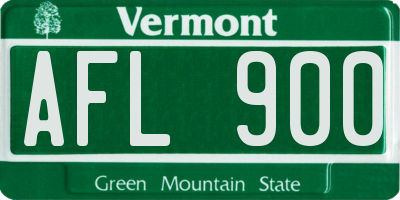 VT license plate AFL900