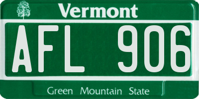 VT license plate AFL906