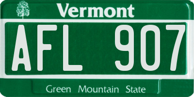 VT license plate AFL907