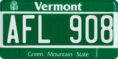 VT license plate AFL908