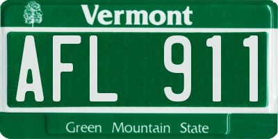 VT license plate AFL911
