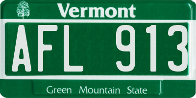 VT license plate AFL913