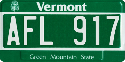 VT license plate AFL917