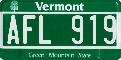 VT license plate AFL919