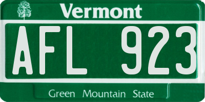 VT license plate AFL923