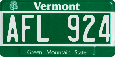 VT license plate AFL924